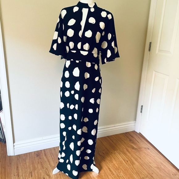 TRUTH & FABLE Keyhole Black & White Maxi Dress – Size M - Picture 8 of 17